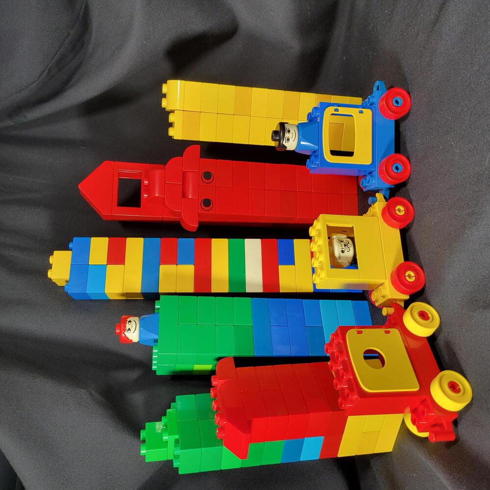 Vintage Duplo Mega Bloks Colorful Educational Building Blocks With Train Cars
